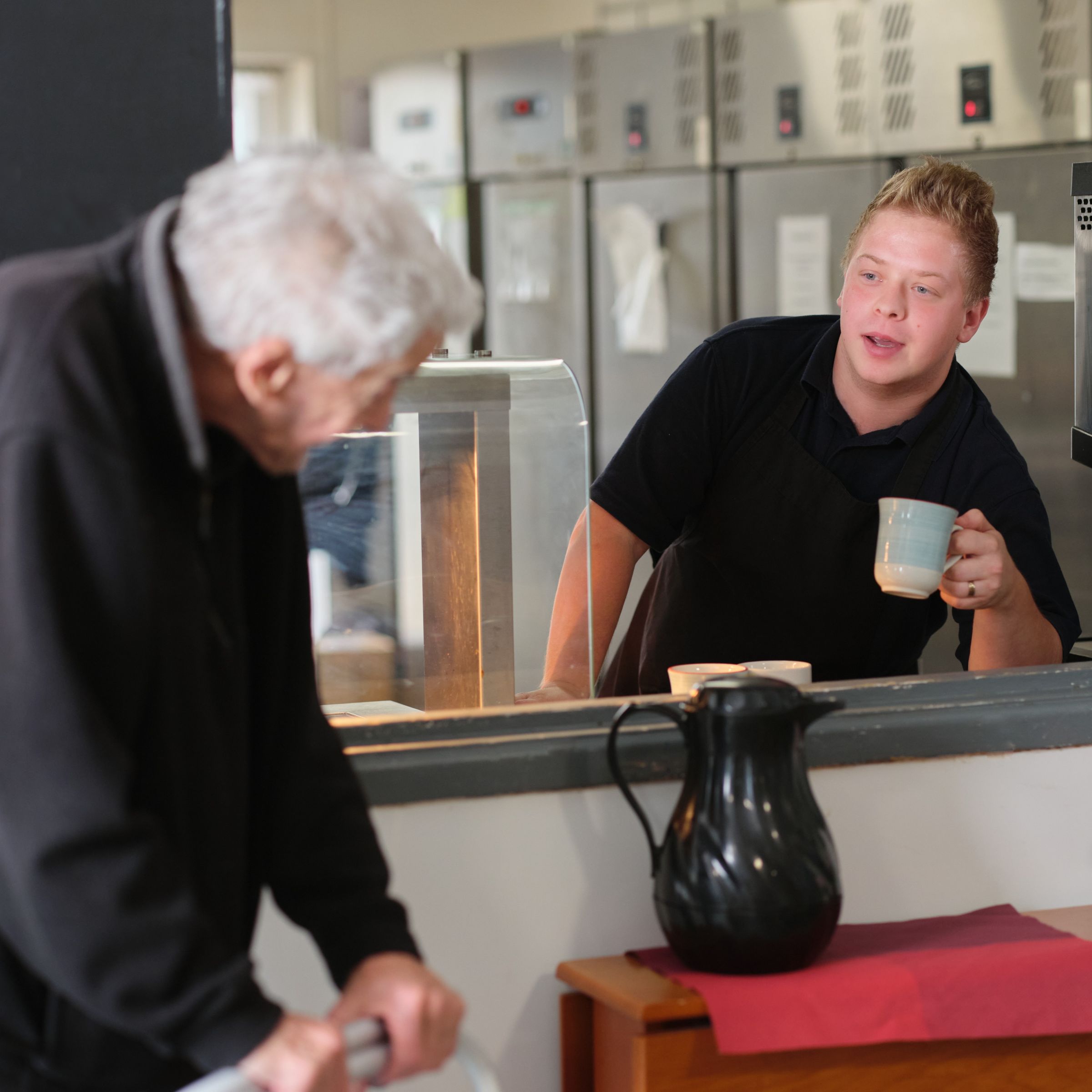 A support worker with an older woman